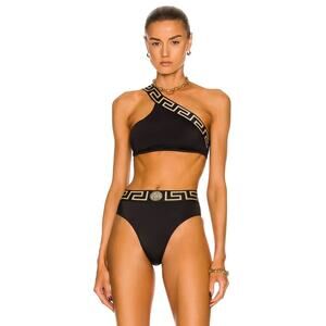 Versace Greca One Shoulder Bikini Top - 2
